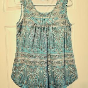 Paisley Print Sleeveless Top